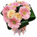 букет из кремовых роз и розовых гербер. Гватемала